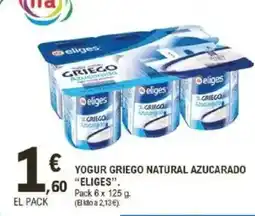 E.Leclerc IFA ELIGES Yogur griego natural azucarado oferta