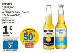 E.Leclerc CORONA CERO Cerveza "corona", o cerveza sin alcohol oferta