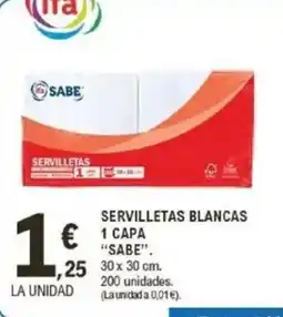 E.Leclerc IFA SABE Servilletas blancas capa oferta