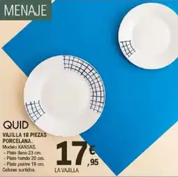E.Leclerc QUID Vajilla 18 piezas porcelana oferta