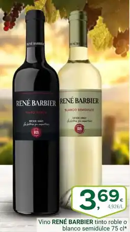 Supermercados Dani RENÉ BARBIER Vino tinto roble o blanco semidulce oferta