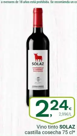 Supermercados Dani SOLAZ Vino tinto castilla cosecha oferta