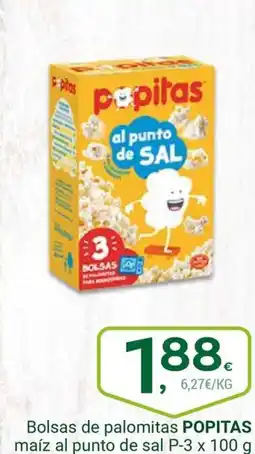 Supermercados Dani POPITAS Bolsas de palomitas maíz al punto de sal oferta