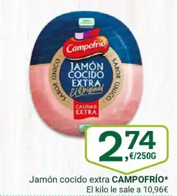 Supermercados Dani CAMPOFRÍO Jamón cocido extra oferta