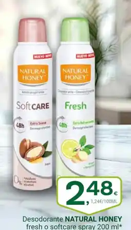 Supermercados Dani NATURAL HONEY Desodorante fresh o softcare spray oferta