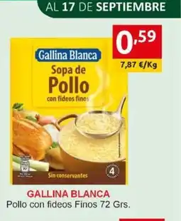 Supermercados Extremadura GALLINA BLANCA Pollo con fideos Finos oferta