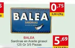 Supermercados Extremadura BALEA Sardinas en Aceite girasol oferta