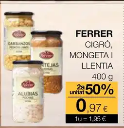 Plusfresc FERRER Cigró, mongeta i llentia oferta