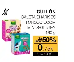 Plusfresc GULLÓN Galeta sharkies i choco boom mini s/gluten oferta