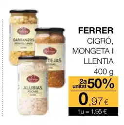 Plusfresc FERRER Cigró, mongeta i llentia oferta