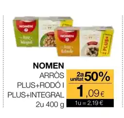 Plusfresc NOMEN Arròs plus+rodó i plus+integral oferta