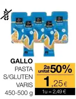 Plusfresc GALLO Pasta s/gluten varis oferta