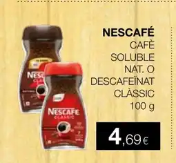 Plusfresc NESCAFÉ Cafè soluble nat. o descafeïnat clàssic oferta