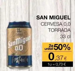 Plusfresc SAN MIGUEL Cervesa 0,0 torrada oferta