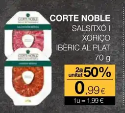 Plusfresc CORTE NOBLE Salsitxói xoriço ibèric al plat oferta