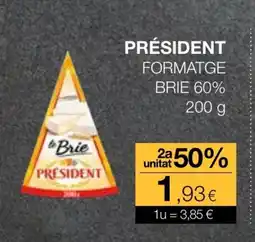Plusfresc PRÉSIDENT Formatge brie 60% oferta