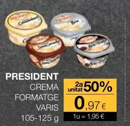 Plusfresc PRESIDENT Crema formatge varis oferta