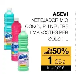 Plusfresc ASEVI Netejador mio conc., ph neutre i mascotes per oferta