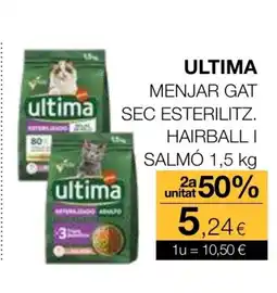 Plusfresc ULTIMA Menjar gat sec esterilitz. hairball i salmó oferta