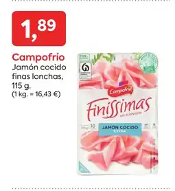 Suma Supermercados CAMPOFRIO Jamón cocido finas lonchas oferta