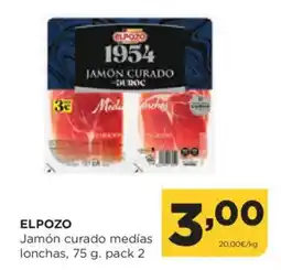 Alimerka ELPOZO Jamón curado medías lonchas oferta