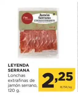 Alimerka LEYENDA SERRANA Lonchas extrafinas de jamón serrano oferta