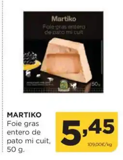 Alimerka MARTIKO Foie gras entero de pato mi cuit oferta