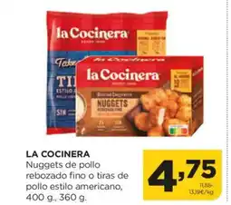 Alimerka LA COCINERA Nuggets de pollo rebozado fino o tiras de pollo estilo americano oferta