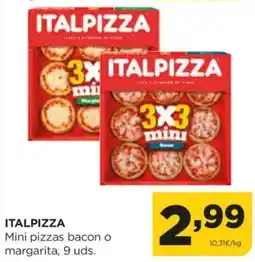 Alimerka ITALPIZZA Mini pizzas bacon o margarita oferta