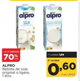 Alimerka ALPRO Bebida de soja original o ligera oferta
