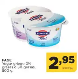Alimerka FAGE Yogur griego 0% grasas o 5% grasas oferta