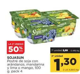 Alimerka SOJASUN Postre de soja con arándanos, mandarina y lima o mango oferta
