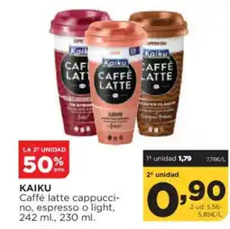 Alimerka KAIKU Caffé latte cappucci- no, espresso o light oferta