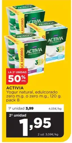 Alimerka ACTIVIA Yogur natural, edulcorado zero o zero oferta