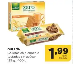 Alimerka GULLÓN Galletas chip choco o tostadas sin azúcar oferta