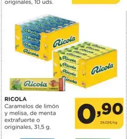 Alimerka RICOLA Caramelos de limón y melisa, de menta extrafuerte o originales oferta