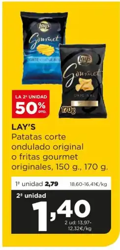 Alimerka LAY'S Patatas corte ondulado original o fritas gourmet originales oferta