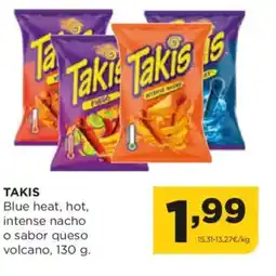 Alimerka TAKIS Blue heat, hot, intense nacho o sabor queso volcano oferta
