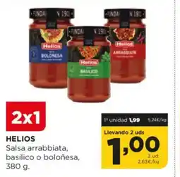 Alimerka HELIOS Salsa arrabbiata basilico o boloñesa oferta