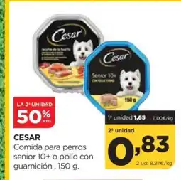 Alimerka CESAR Comida para perros senior 10+ o pollo con guarnición oferta