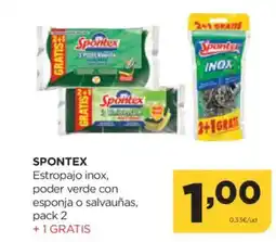 Alimerka SPONTEX Estropajo inox, poder verde con esponja o salvauñas oferta
