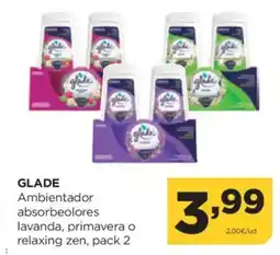 Alimerka GLADE Ambientador absorbeolores lavanda, primavera o relaxing zen, pack 2 oferta