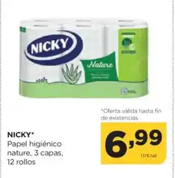 Alimerka NICKY Papel higiénico nature 3 capas oferta