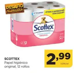 Alimerka SCOTTEX Papel higiénico original, 12 rollos oferta
