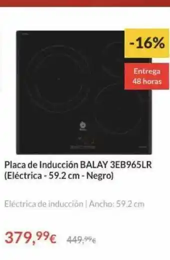 Worten Placa De Inducción Balay 3eb965lr oferta