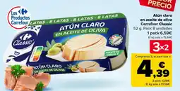 Carrefour Atún claro en aceite de oliva Carrefour Classic oferta