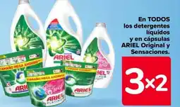 Carrefour ARIEL En todos los detergentes líquidos y en cápsulas original y sensaciones. oferta