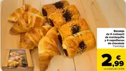 Carrefour Bandeja de 4 croissant de mantequilla y 4 napolitanas de chocolate oferta