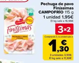 Carrefour CAMPOFRÍO Pechuga de pavo Finíssimas oferta