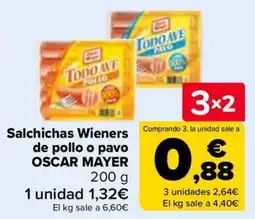 Carrefour OSCAR MAYER Salchichas Wieners de pollo o pavo oferta